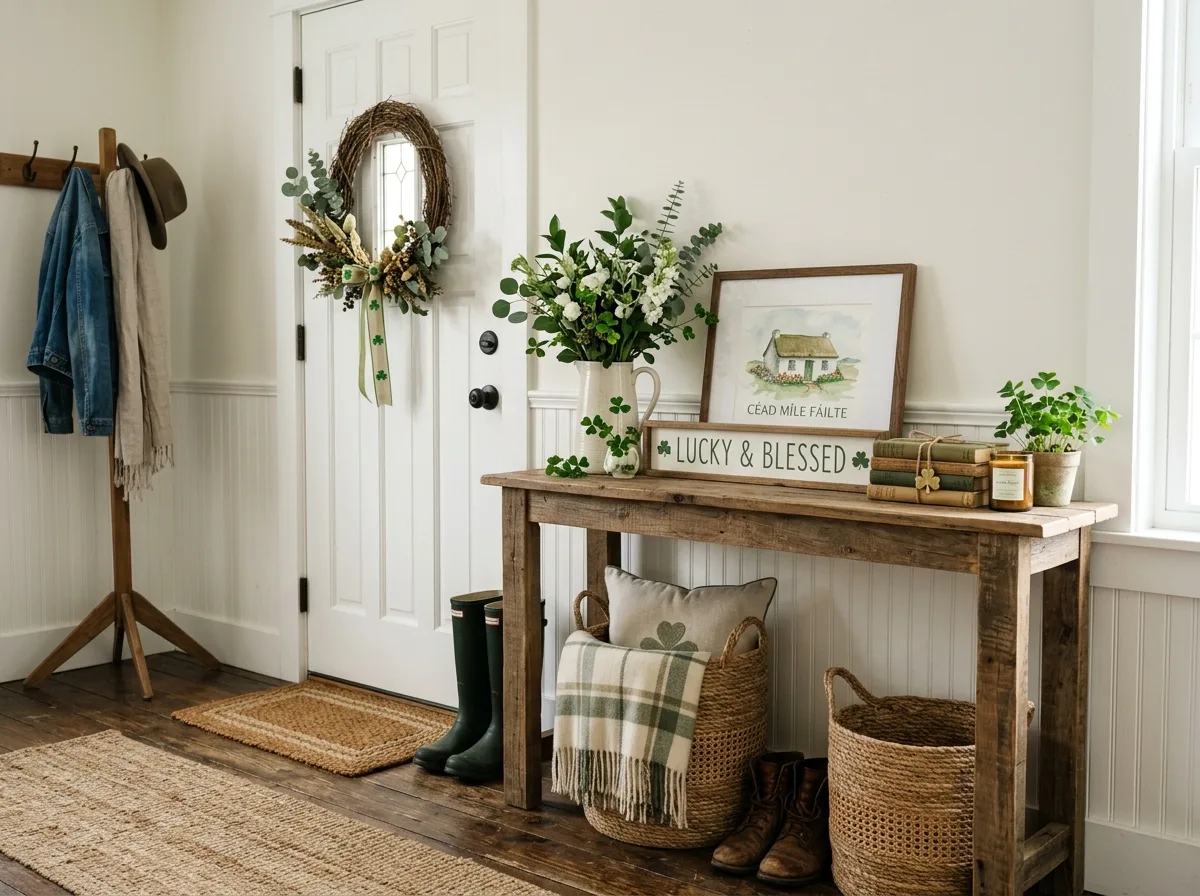 Rustic Farmhouse St. Patrick’s Entryway